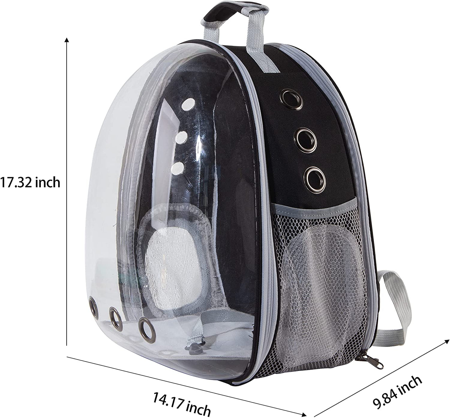 Cat Backpack Carrier Bubble Bag, Transparent Space Capsule Pet Carrier Dog Hiking Backpack, Small Dog Backpack Carrier for Cats Puppies Airline Approved Travel Carrier Outdoor Use Black
