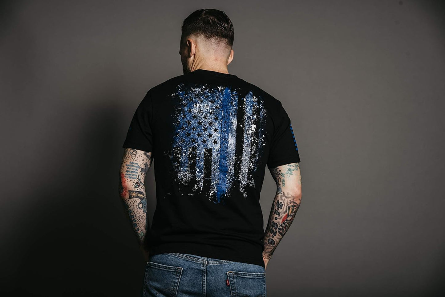 Blue Shield - Men'S T-Shirt Black