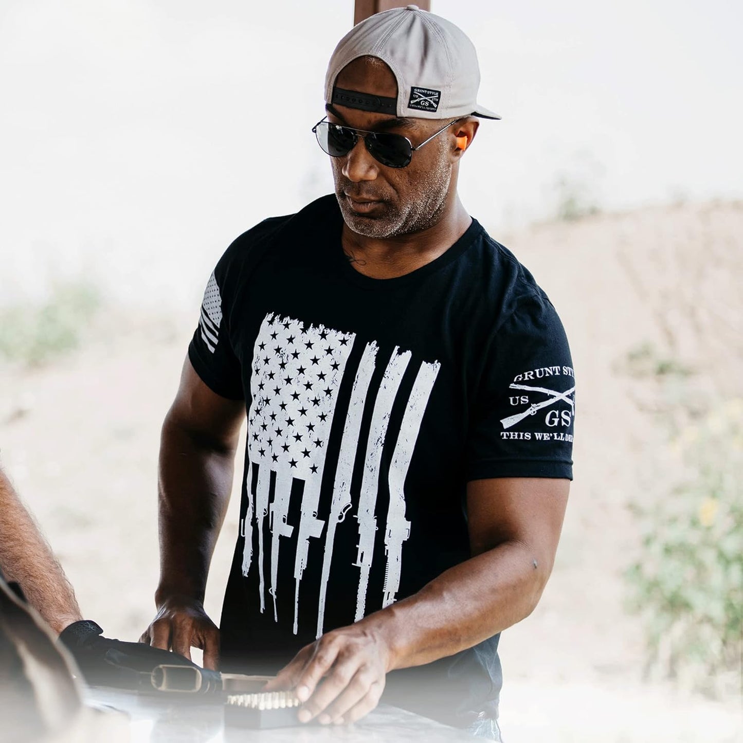 Rifle Flag Men'S T-Shirt