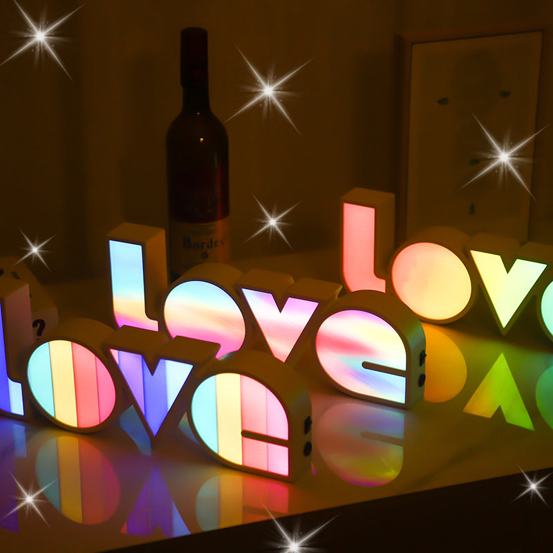 Valentines Day Decor LED LOVE Light Valentines Day Gift for Girlfriend Bithday Wedding Party Decoration Romantic Wedding Decor