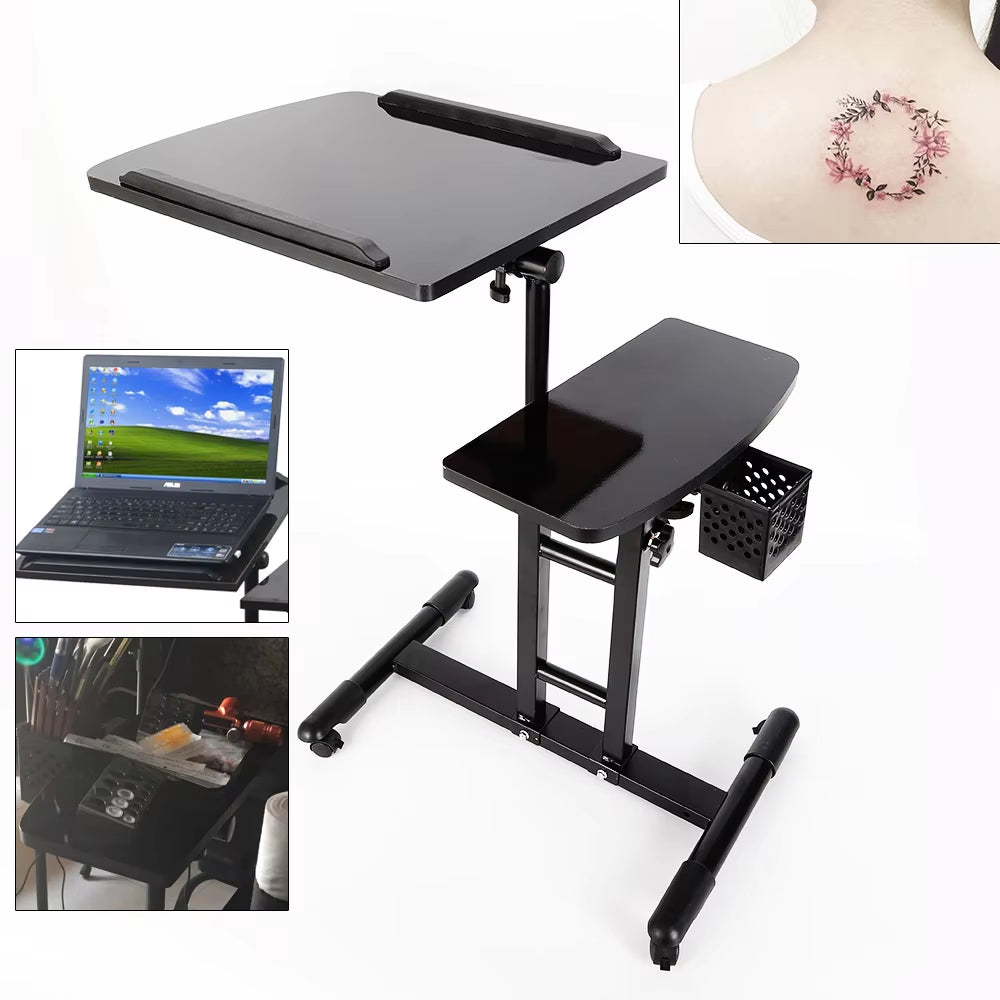 Adjustable Tattoo Tray Rolling Work Station Drawing Equipment Supply Desk Table Tattoo Workbench