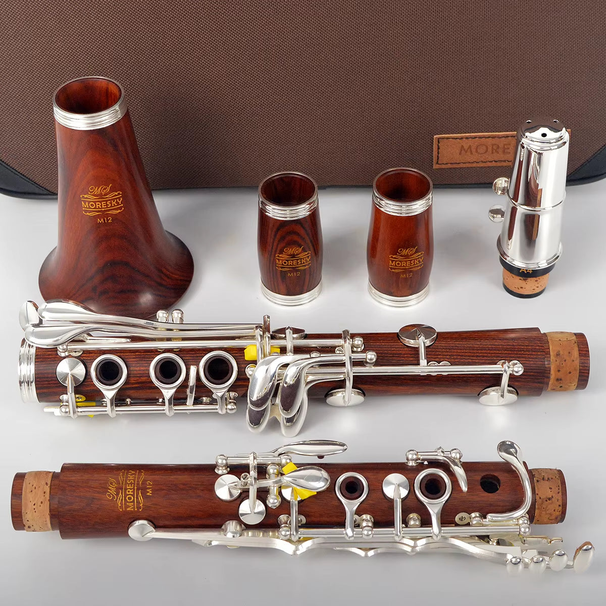 Red Wood Professional Clarinet Bb Rosewood Clarinet Silvering Keys Solid Wood Sib Klarnet M12