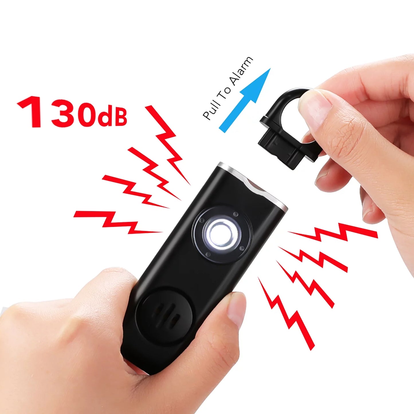 Self Defense Keychain 130Db Alarm with LED Light Emergency Self-Defense Security Alarm