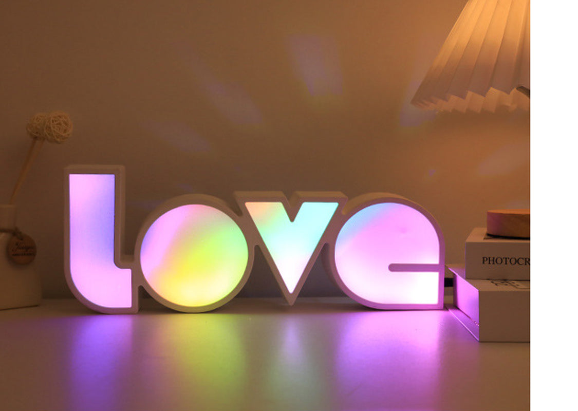 Valentines Day Decor LED LOVE Light Valentines Day Gift for Girlfriend Bithday Wedding Party Decoration Romantic Wedding Decor