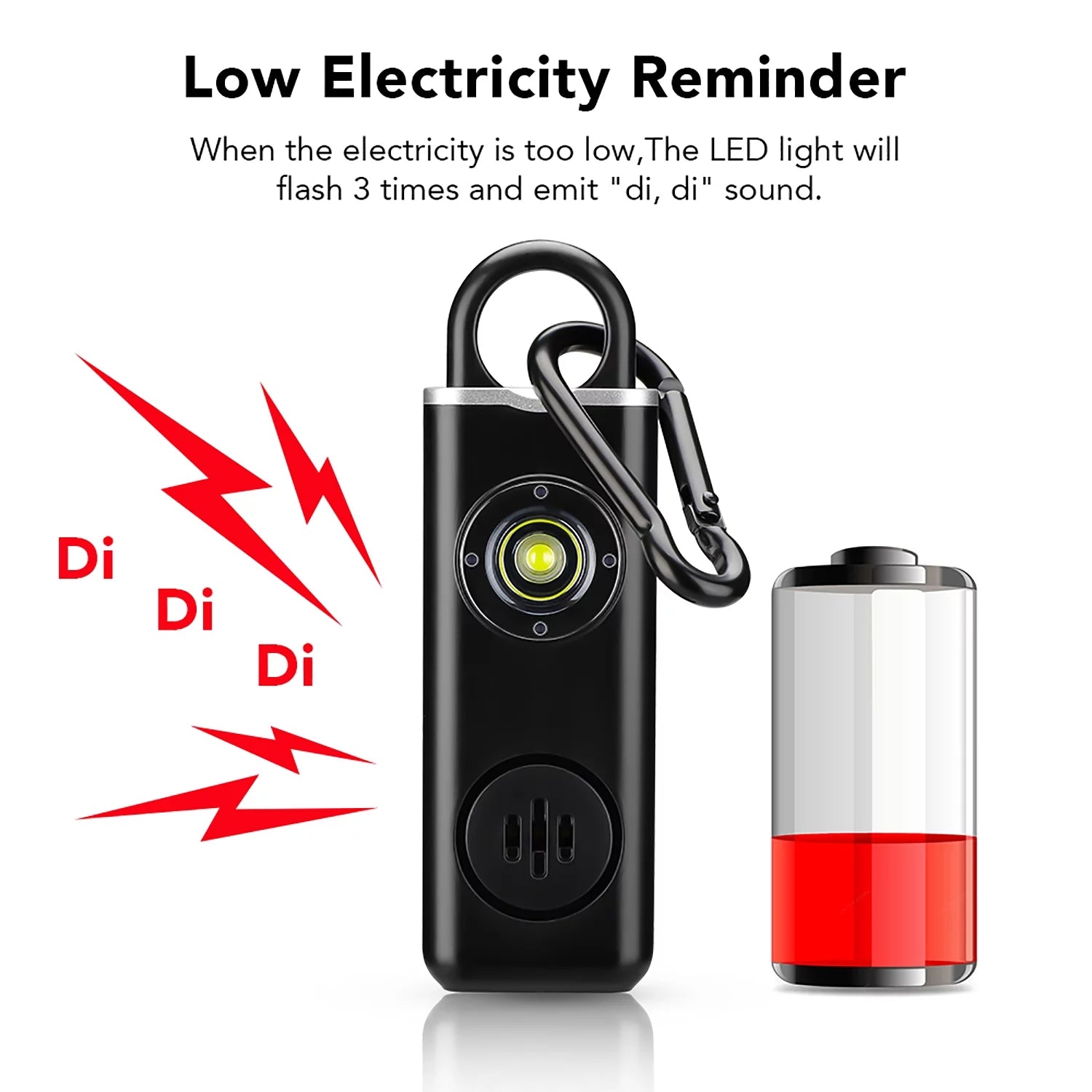 Self Defense Keychain 130Db Alarm with LED Light Emergency Self-Defense Security Alarm