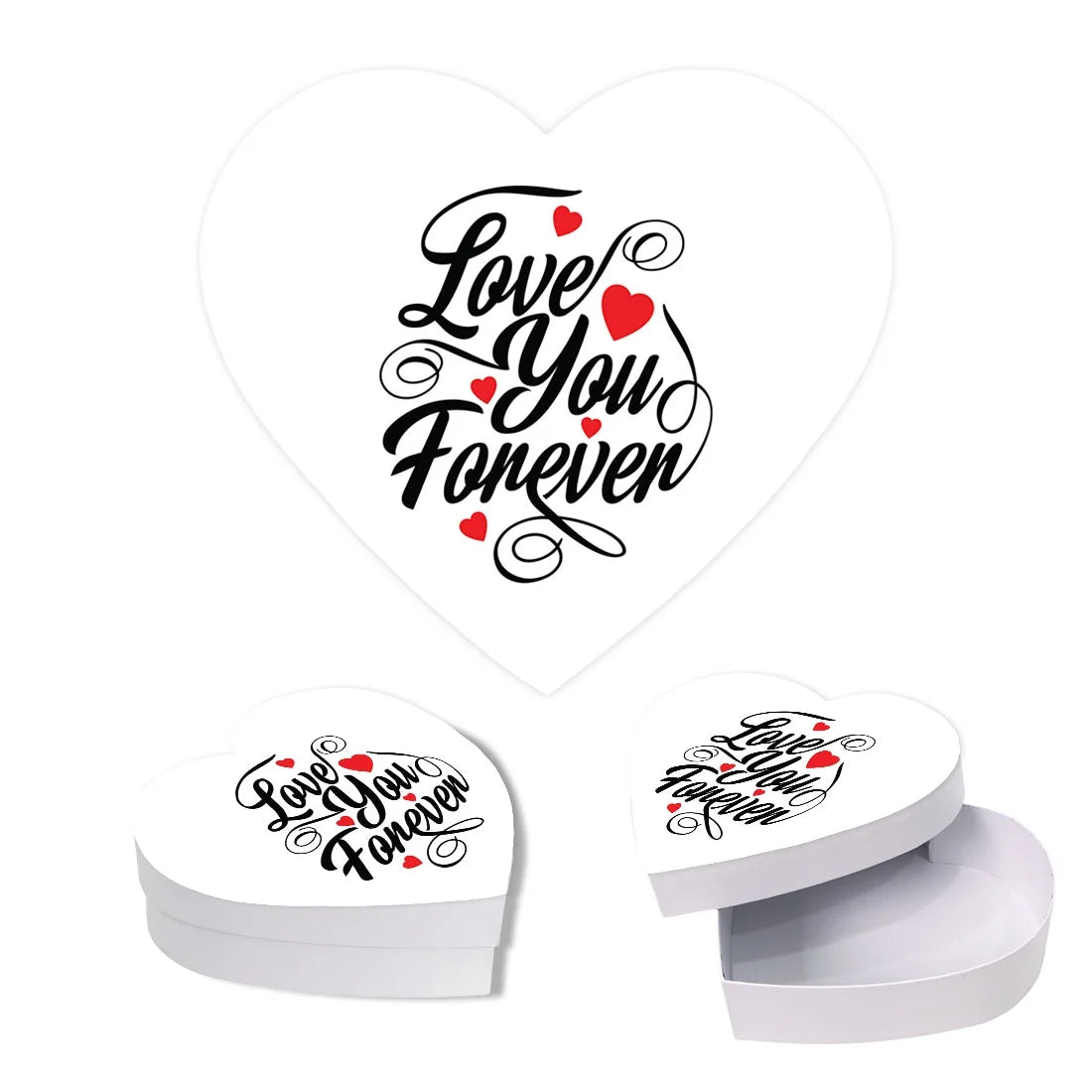 Valentine'S Day Heart Shaped Gift Box with Lid, Love You Forever, Reusable Heart Box, 8"X6", 1-Pack