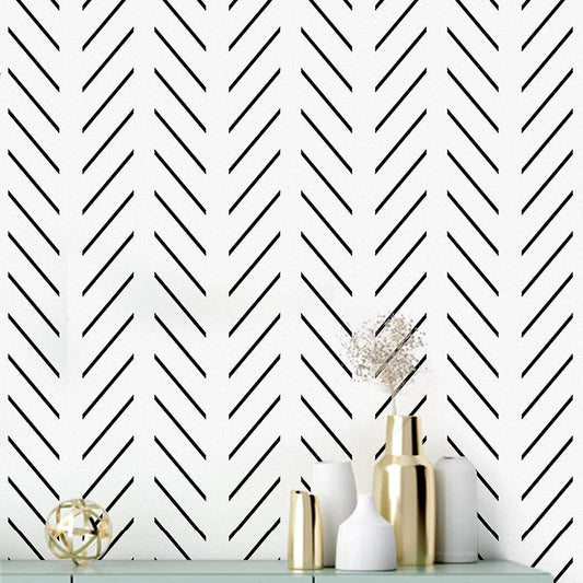 Black and White Peel and Stick Wallpaper Modern Herringbone Contact Paper Bathroom 17.7Inch X 196.8Inch Geometric Removable Wall Paper Peel and Stick Backsplash Self Adhesive Contact Paper