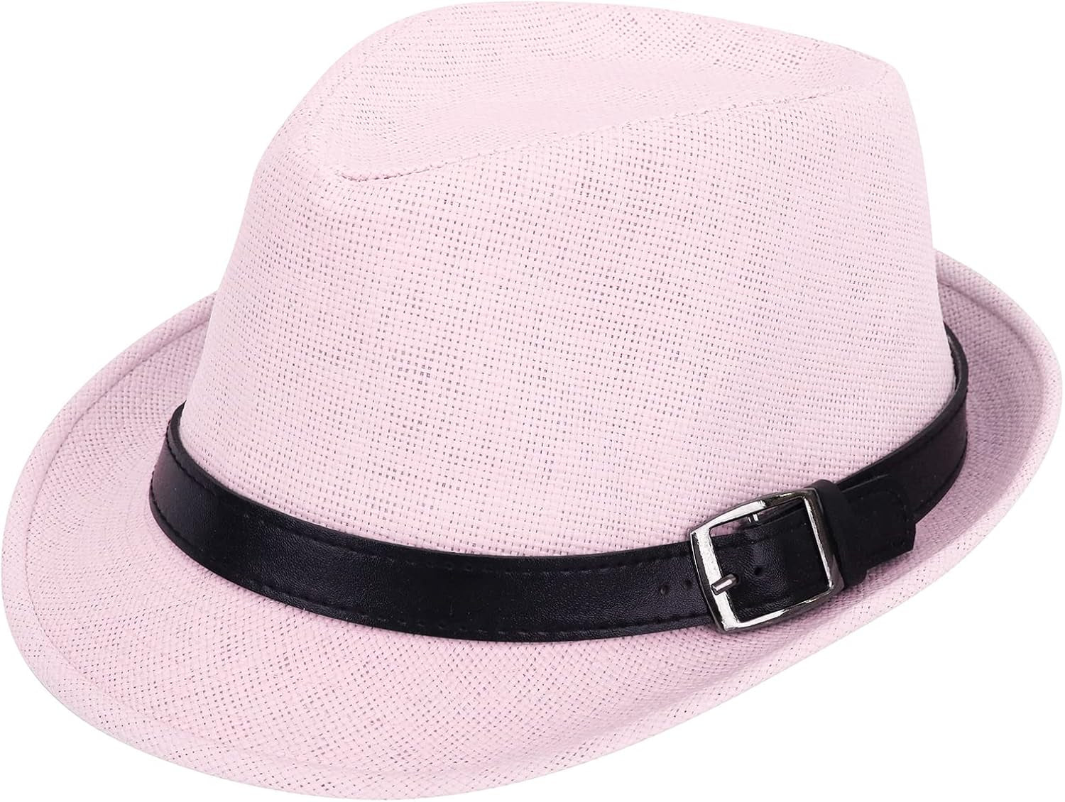 Panama Style Trilby Fedora Straw Sun Hat with Leather Belt