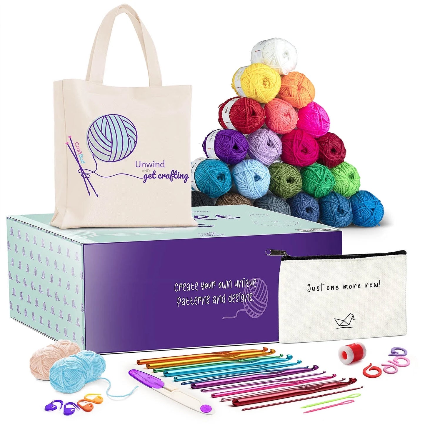 DIY Crochet Kit (45 Pieces), Beginner Crochet Set