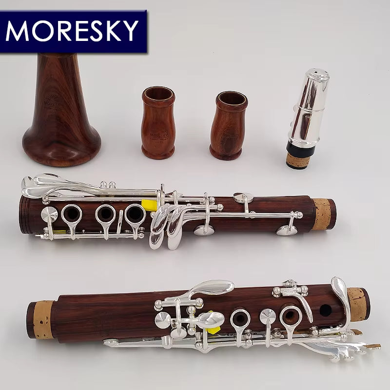 Red Wood Professional Clarinet Bb Rosewood Clarinet Silvering Keys Solid Wood Sib Klarnet M12