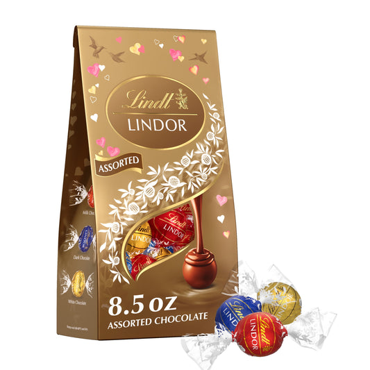 LINDOR Valentine'S Day Assorted Chocolate Candy Truffles, 8.5 Oz. Bag