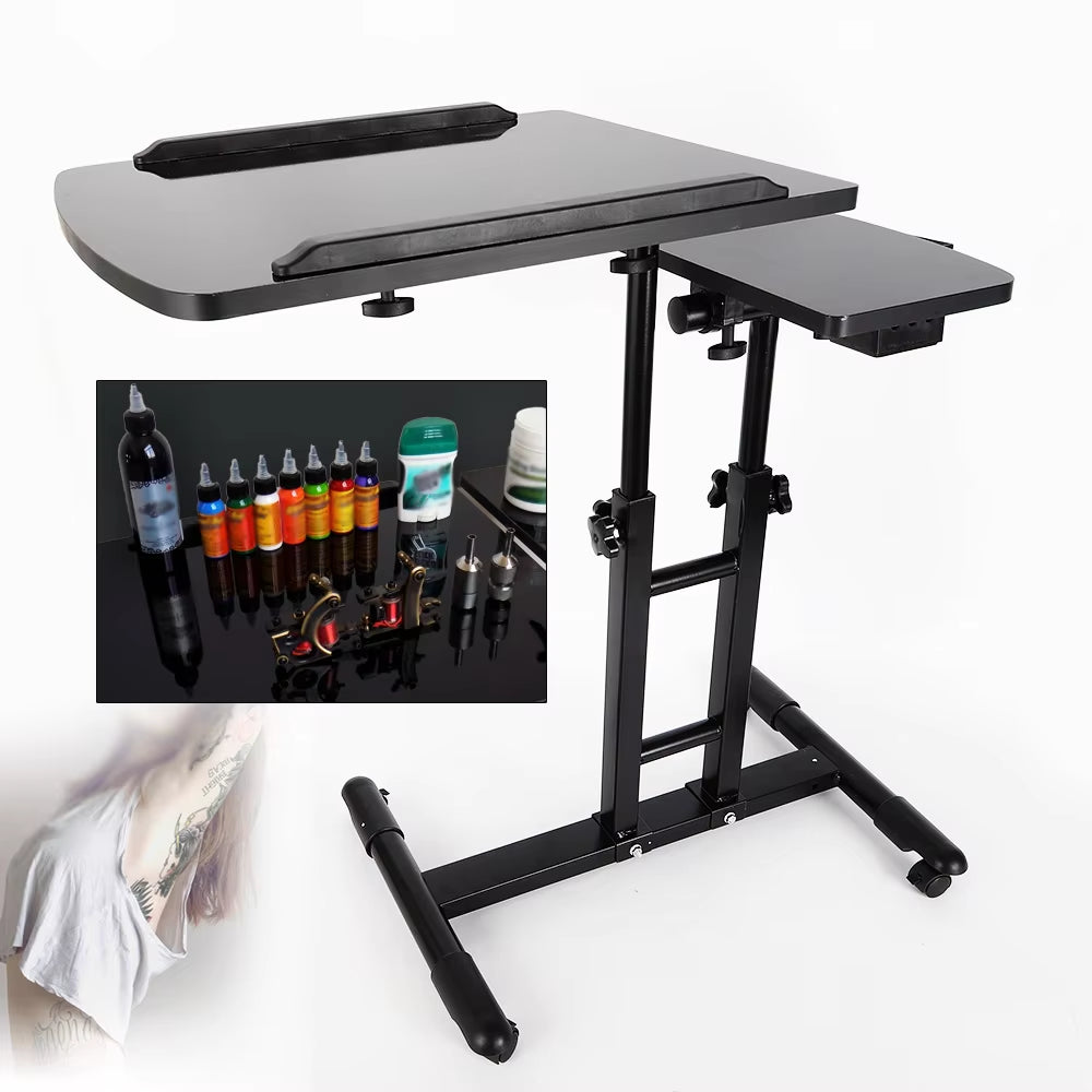 Adjustable Tattoo Tray Rolling Work Station Drawing Equipment Supply Desk Table Tattoo Workbench