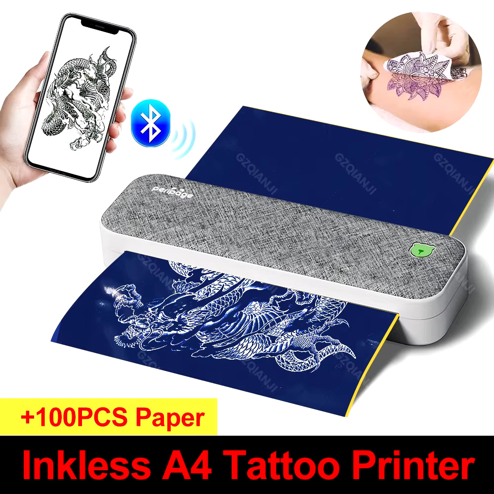 Peripage A40 Thermal Printer Wireless Tattoo Transfer Bluetooth USB Mobile Machine Text PDF Document Printing Maker with Paper