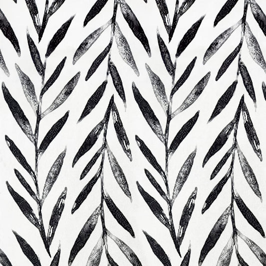 Black and White Peel and Stick Wallpaper Leaf Contact Paper 17.7 Inch × 393.6 Inch Black and White Contact Paper Peel and Stick Wallpaper for Bathroom Self Adhesive Decorative Wall Paper