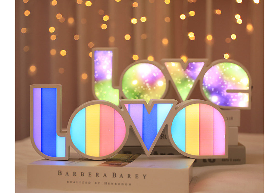 Valentines Day Decor LED LOVE Light Valentines Day Gift for Girlfriend Bithday Wedding Party Decoration Romantic Wedding Decor