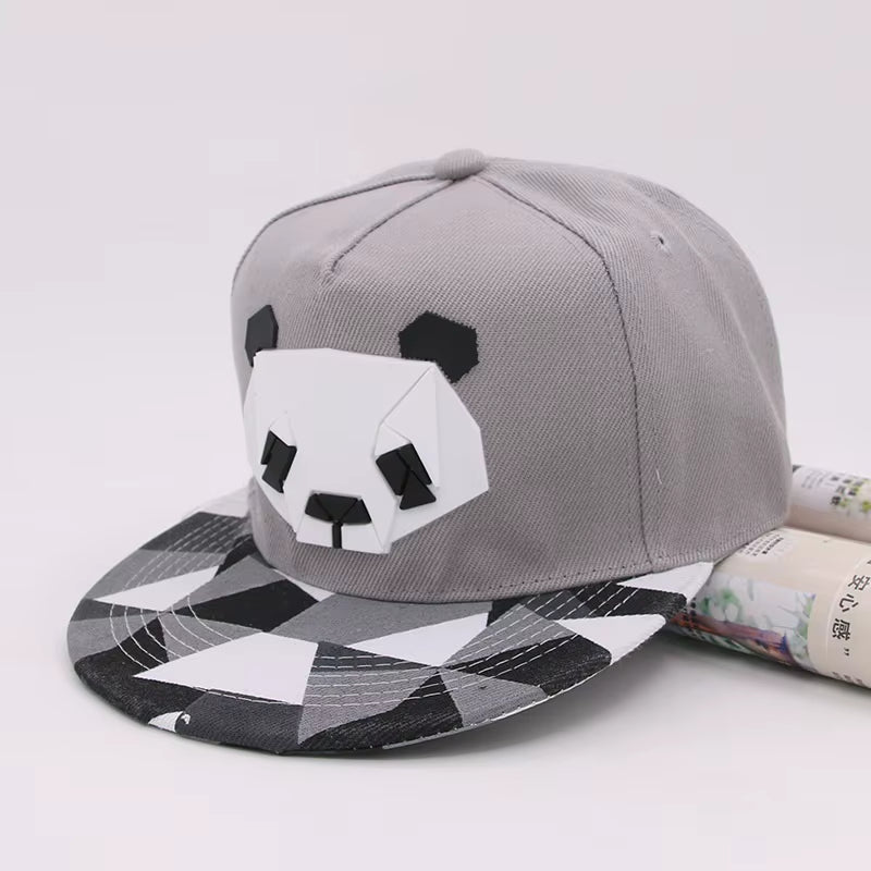 Hot Cartoon Hats 3D Silicone Panda Animal Pattern Baseball Caps Snapback Hats for Girls Boys Hip-Hop Sun Hats for Adult